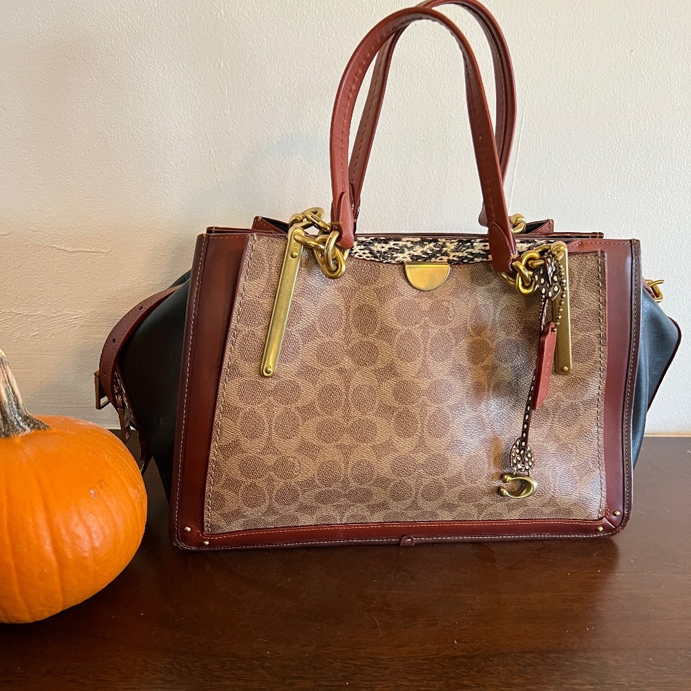 Coach Dreamer 36  Black Multi with snakeskin detail.